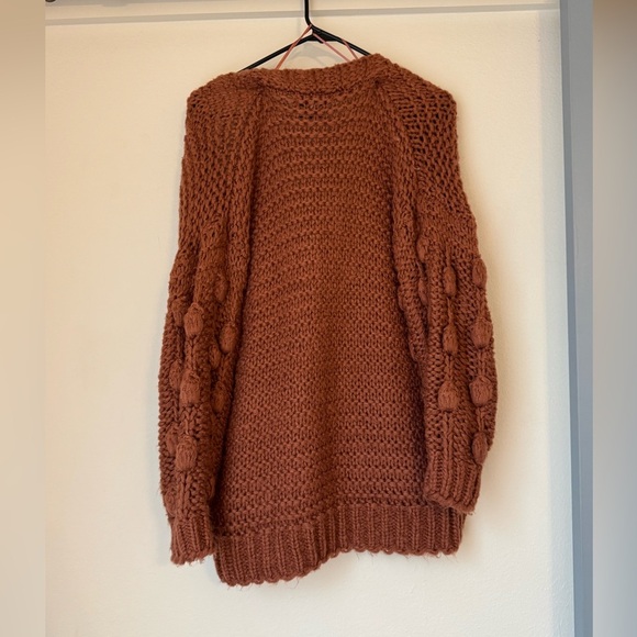 Chunky Knit Cardigan- Rose Color - Picture 9 of 12